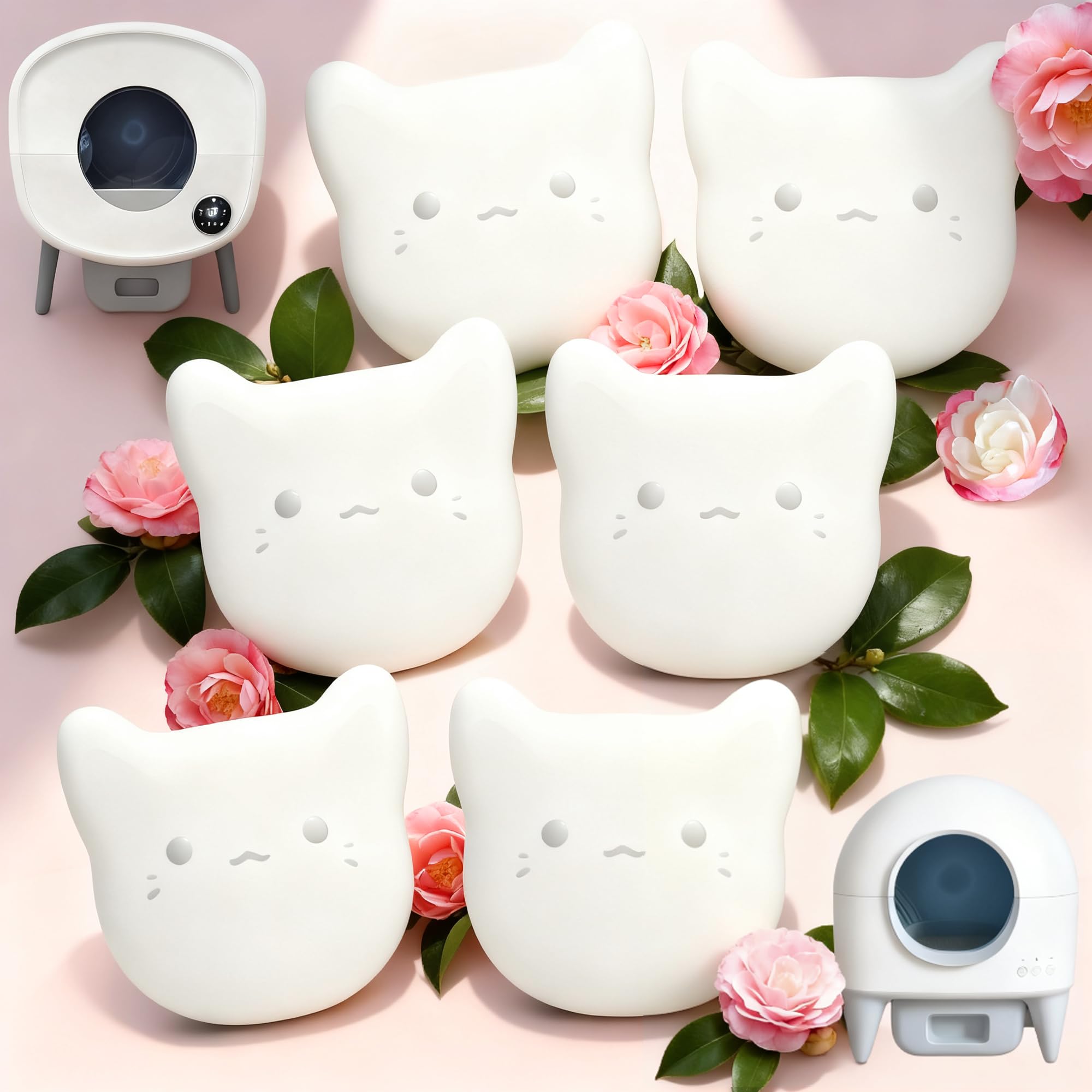 PurifyLogix 6PCS Pets Deodorizing Pods for Cumrige Self Cleaning Litter Box, Odor Remover for Fumoi Automatic Cat Litter Box, Camellia Flower Scented, Long-Lasting Fragrance, Keep Home Fresh - image 4