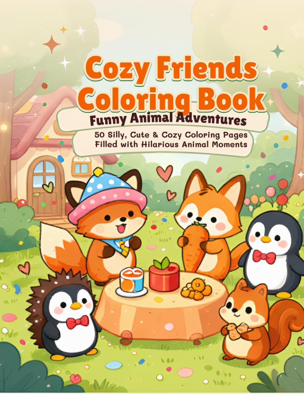 Cozy Friends Coloring Book: Funny Animal Adventures: 50 Silly, Cute & Cozy Coloring Pages Filled with Hilarious Animal Moments (Cozy Animal Coloring Series)