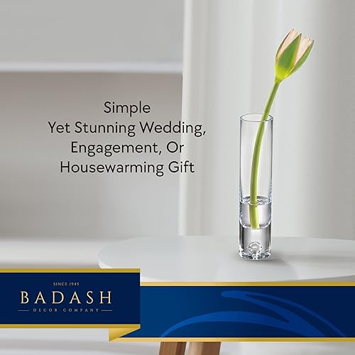 Miniatura 5 de Badash Jarrón Galaxy Bud - Centro de mesa de cristal sin plomo de 8.5 pulgadas