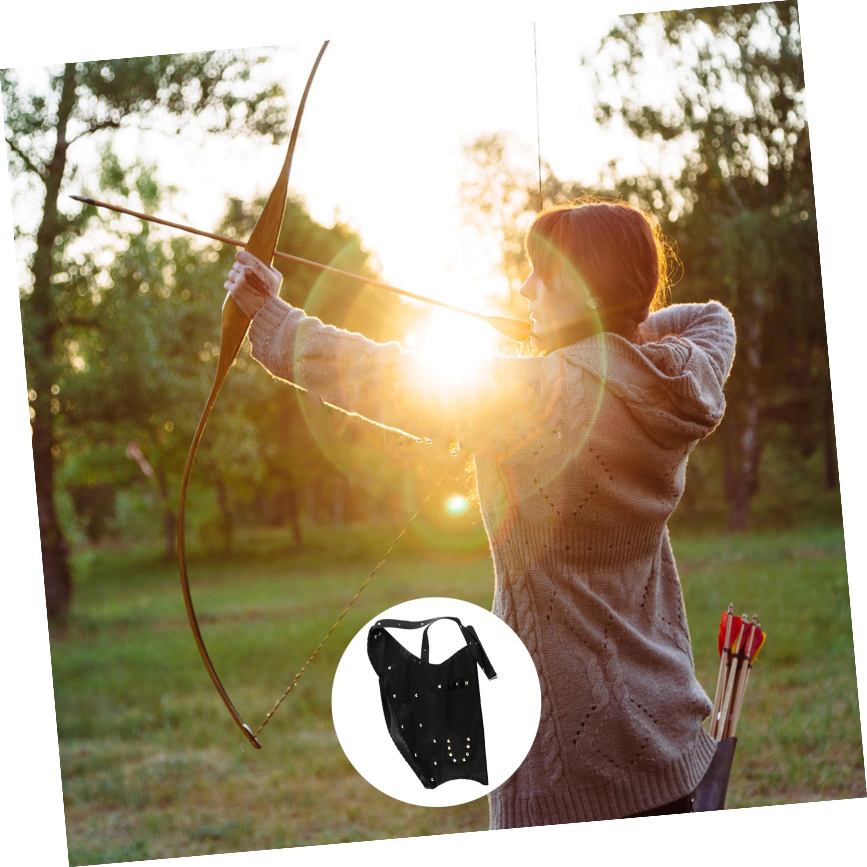 GANAZONO 1Pc Traditional Leather Pouch Durable Arrow Holder for Practice and Hunting Lightweight Design for Easy Carrying and Storage for