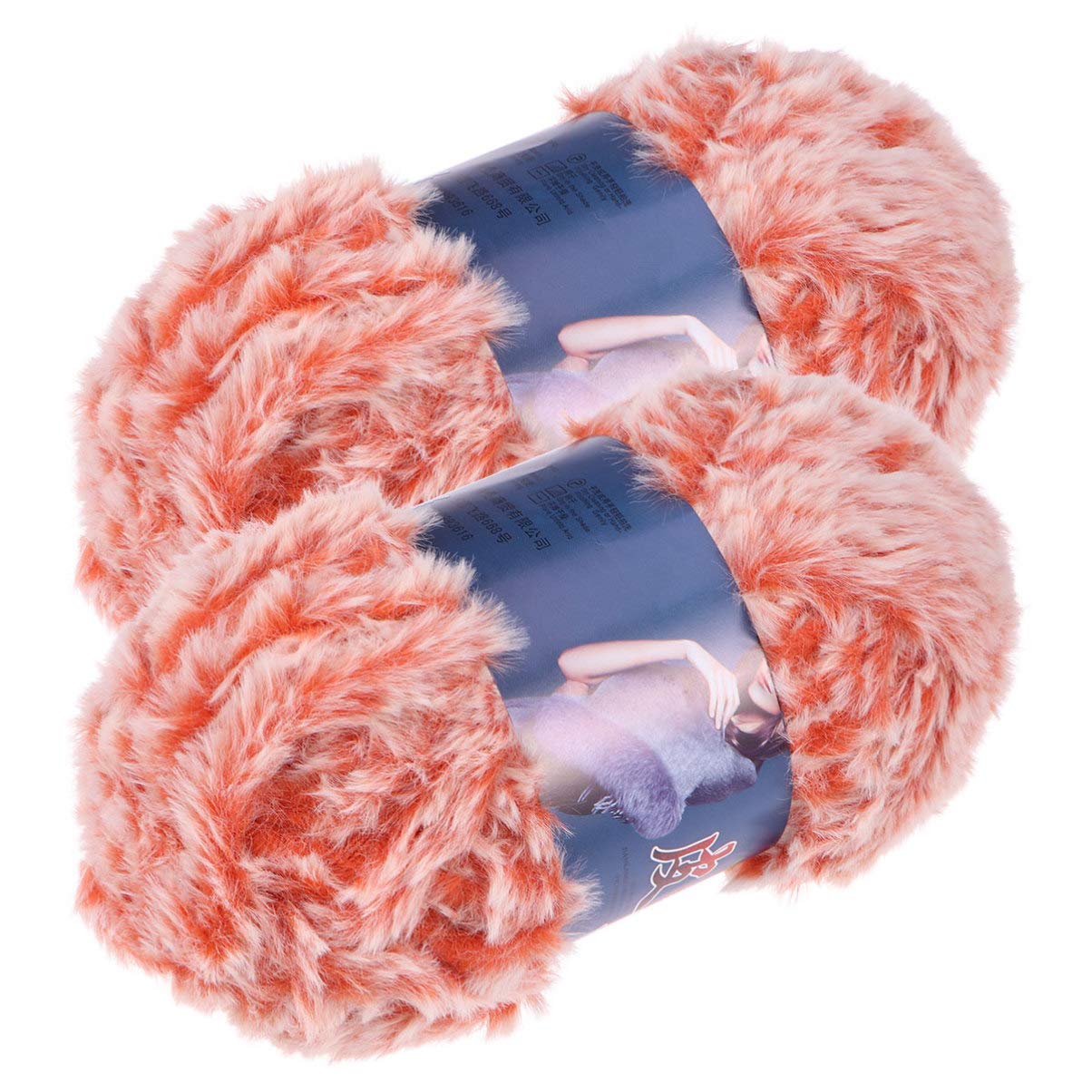 Healifty 2pcs Imitation Knitting Yarn Soft Fluffy Yarn Faux Yarn for Crochet for Clothes Scarf(Pink)