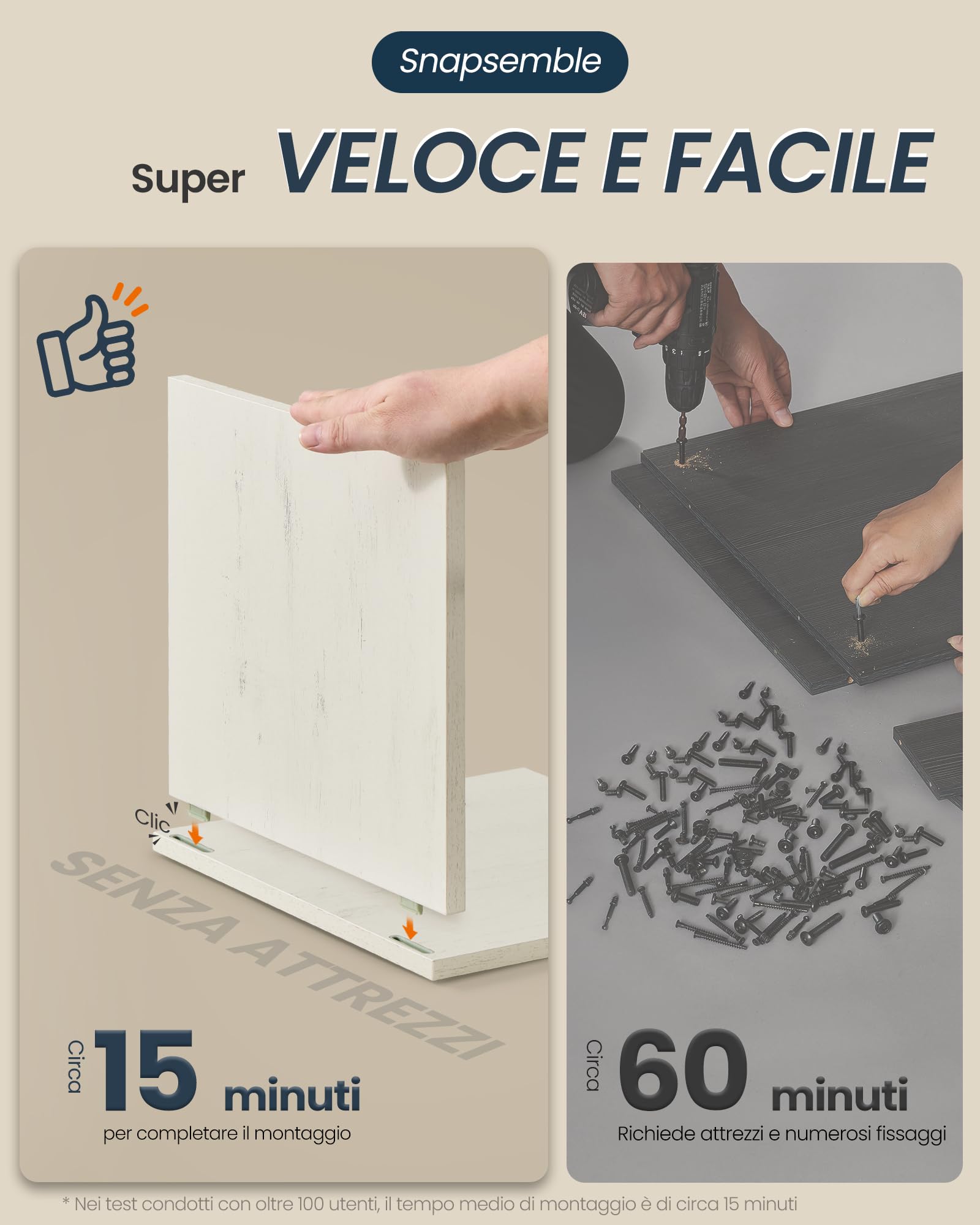 SONGMICS HOME Mobiletto da Bagno Stretto, Snapsemble Montaggio Rapido, Mobile Compatto con Ripiani Regolabili per Soggiorno, Ingresso, 30 x 30 x 170 cm, Bianco Vintage BBC667WJ01