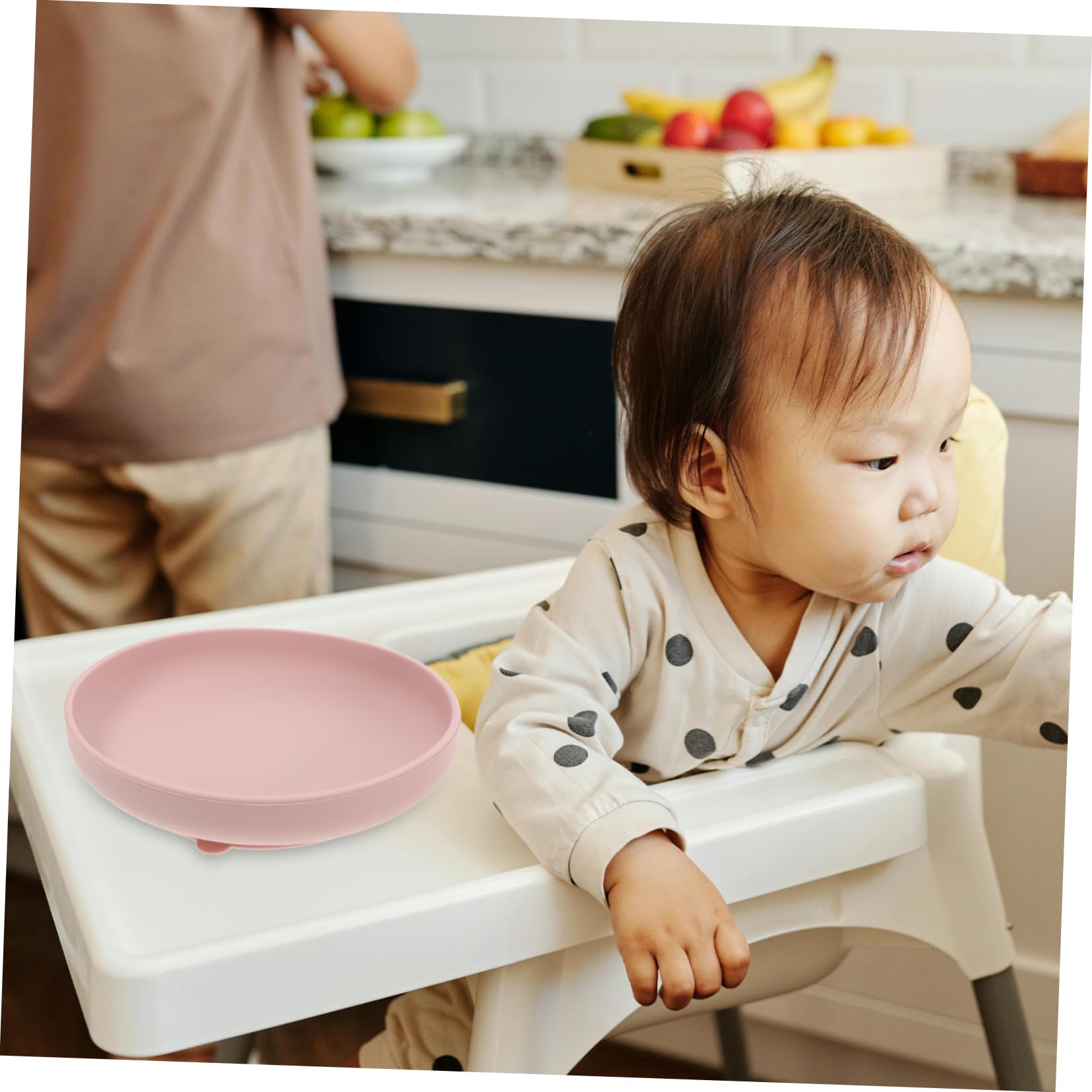 Anneome Plato de Silicona Antideslizante con Base de Ventosa para Personas Mayores y Discapacitadas, Vajilla Estable y Práctica para Alimentación Autónoma