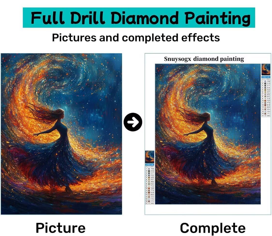 Diamond Painting XXL Mädchen für Bastelset Kinder ab 6 Jahre, Diamond Painting Tanzen, 5D DIY Diamant Malerei Bilder Stickerei Set, Dimond Kristall Handwerk Geschenke für Zuhause Deko 70x90cm S-198