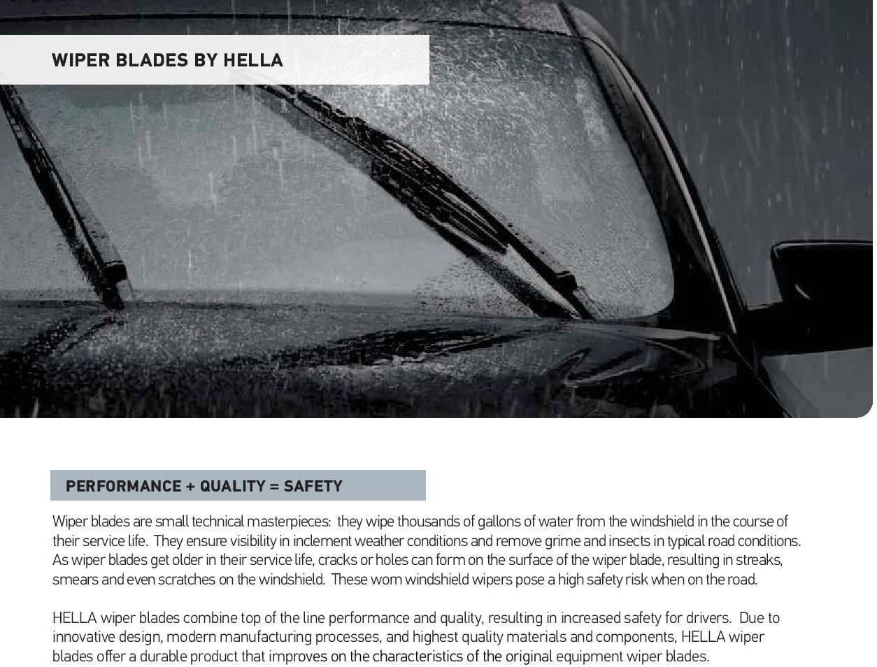HELLA 9XW18S Dyna Wiper Blade - 18", (Pack of 1)