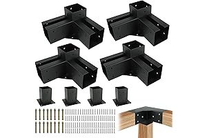 Pergola Gazebo Brackets Kit - 3-Way Right Angle Corner Bracket for 4x4...