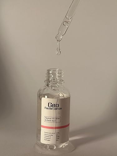 Miniatura 2 de Geo Facial - Suero 5 en 1 - Suero facial con ácido hialurónico, vitamina E, vitamina C, colágeno, niacinamida evitar acné, manchas oscuras, tono de
