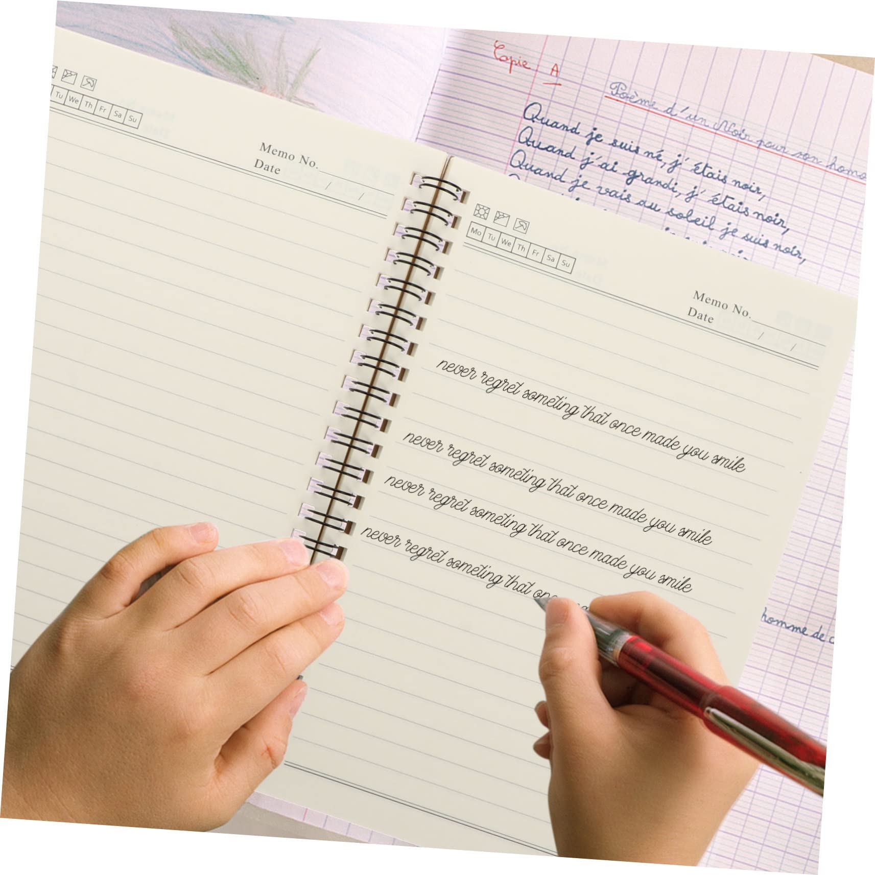 TEHAUX Quaderno Spirale in Carta Kraft Marrone 5 Pezzi Set Leggero e Facile da Trasportare Design Retrò Semplice per Pianificazione Settimanale e Scrittura Creativa