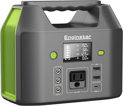 Miniatura 13 de EnginStar Estación de energía portátil 150 W 155 Wh generador solar 110 V 42000 mAh Banco de energía portátil con salida de CA, 6 salidas batería