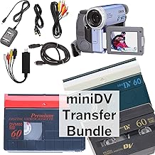 miniDV Player Transfer Bundle for Digitizing miniDV Tapes, Includes mini DV Camcorder and USB Adapter