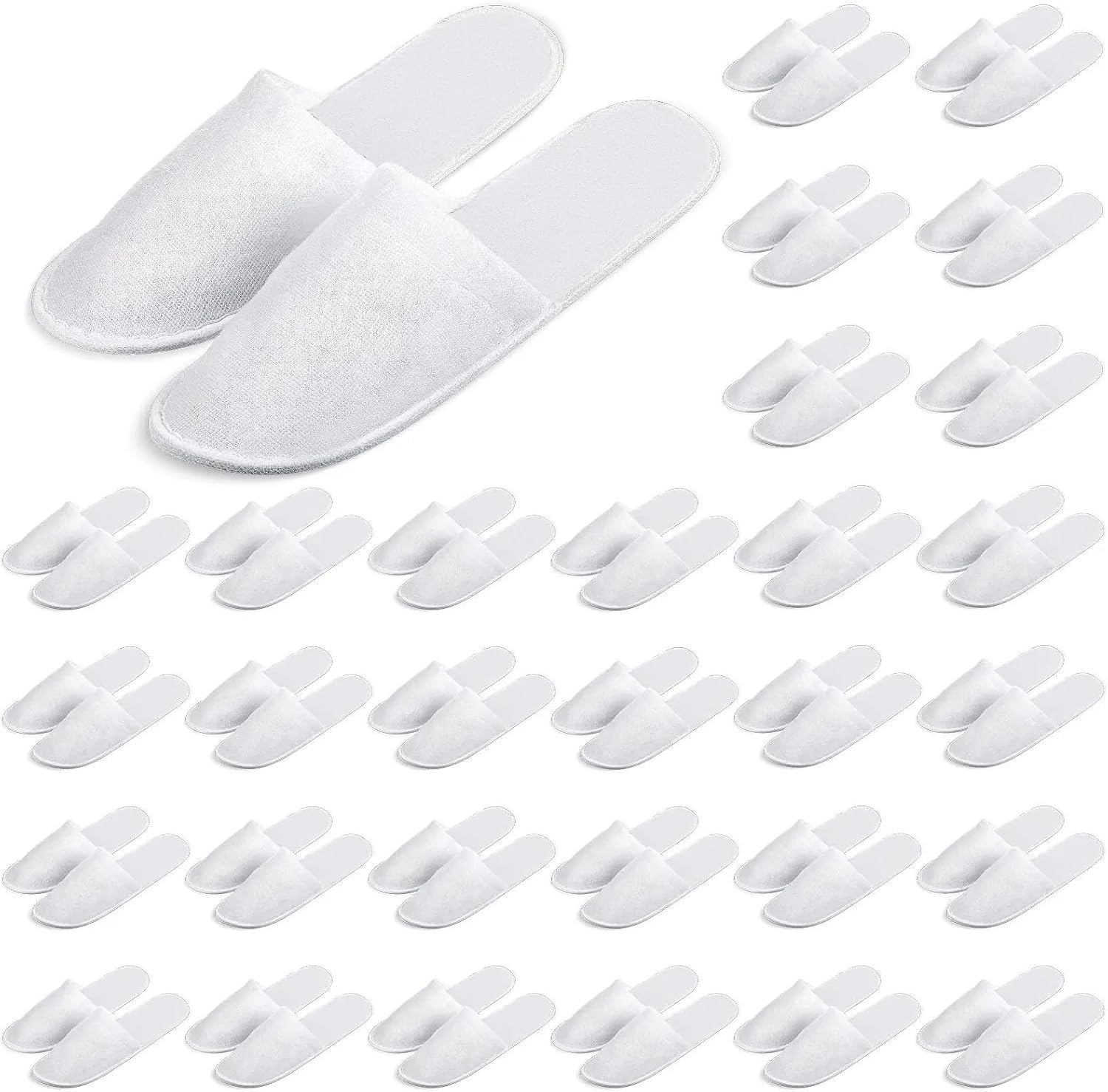House Slippers 20Pairs Closed Toe Disposable Plush Bathroom Slippers Suitable For Families,Hotels, SPA,Travel