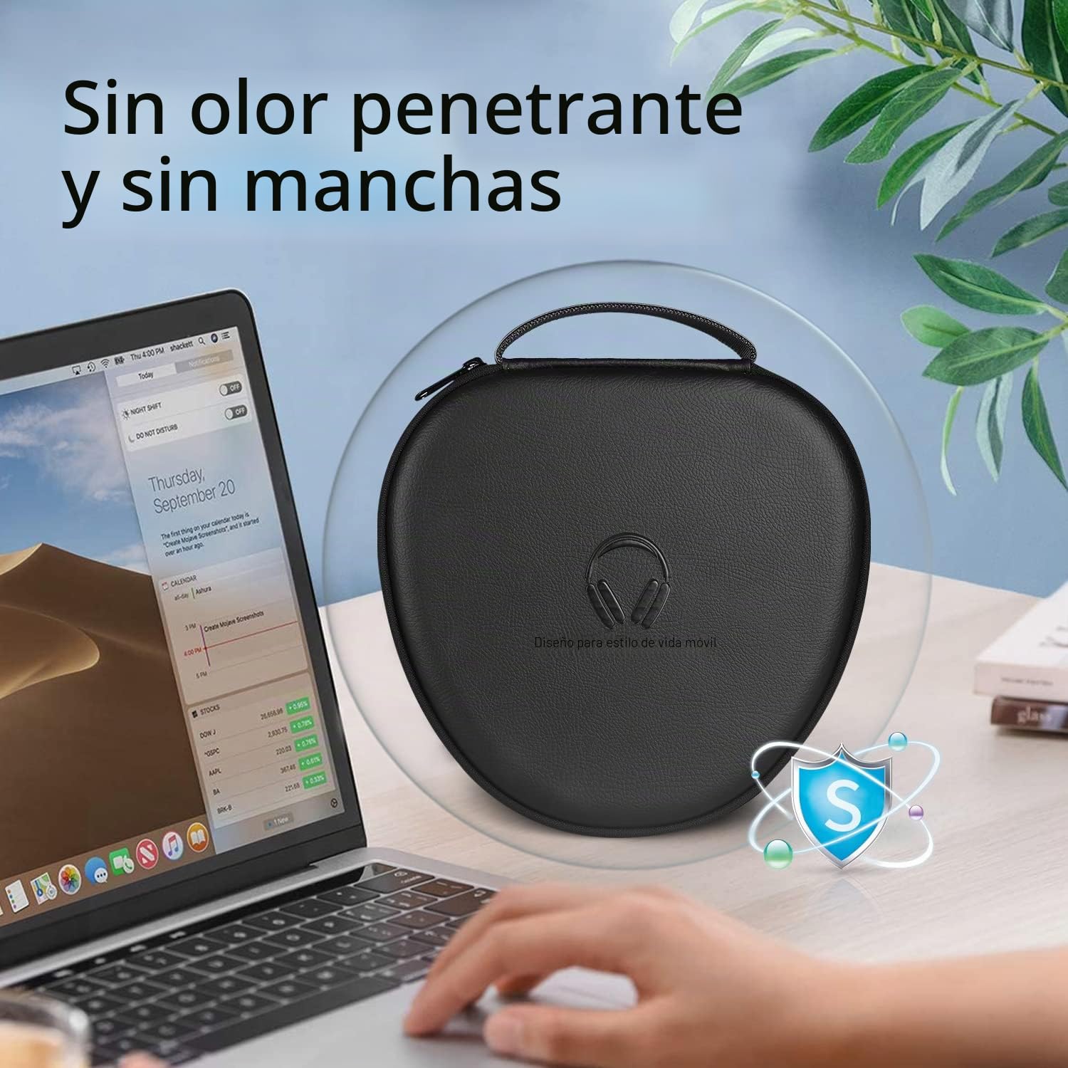 WIWU Funda para AirPods MAX con Modo de suspensión, Funda Inteligente Mejorada para Auriculares, Funda de Transporte de Viaje Ultrafina con energía Permanente, Bolsa de Almacenamiento rígida (Negro)
