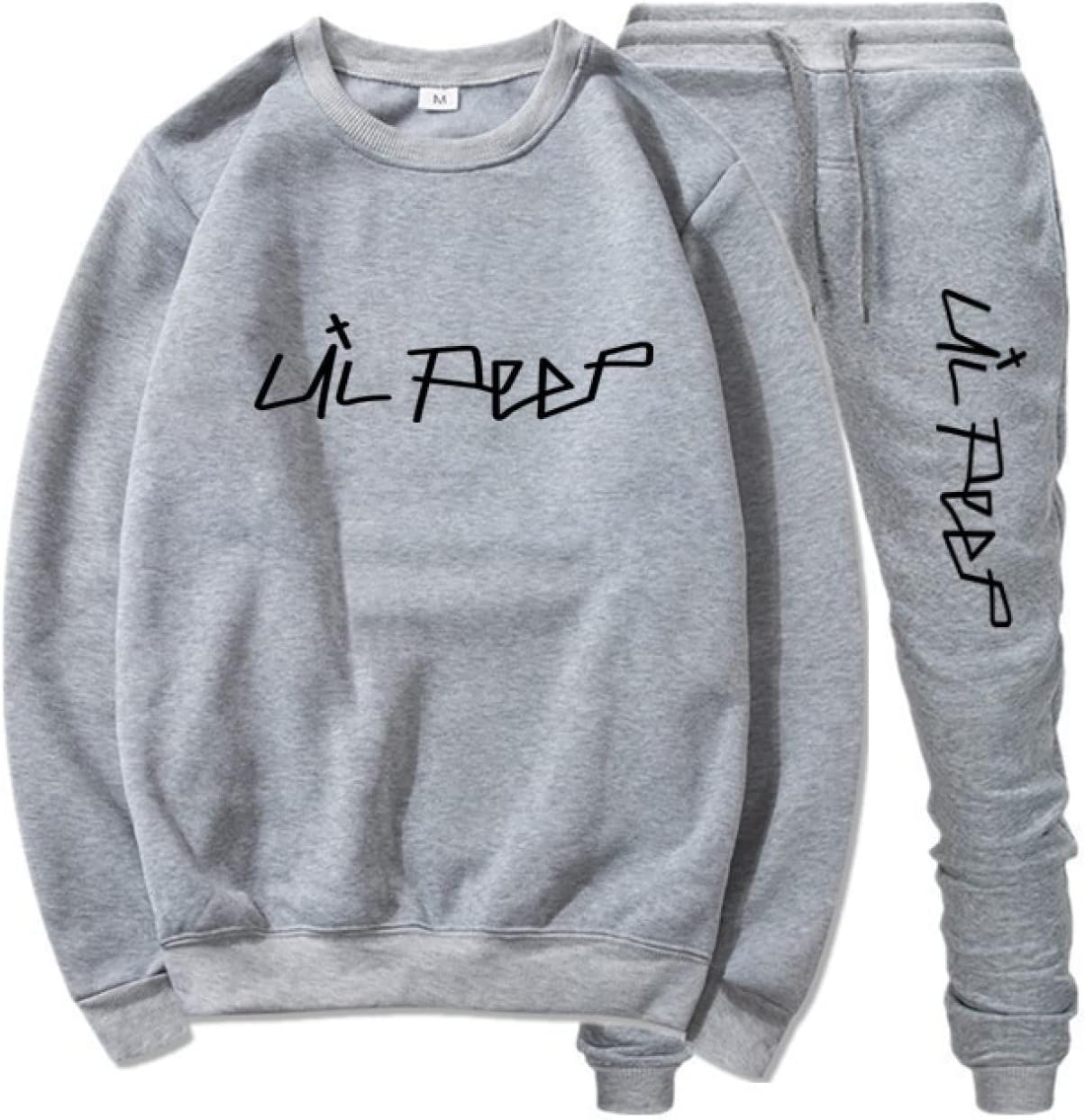 TUHGB Loose Fit Men's And Women's Round Neck Sweatshirt And Casual Sweatpants,Z-10,L
