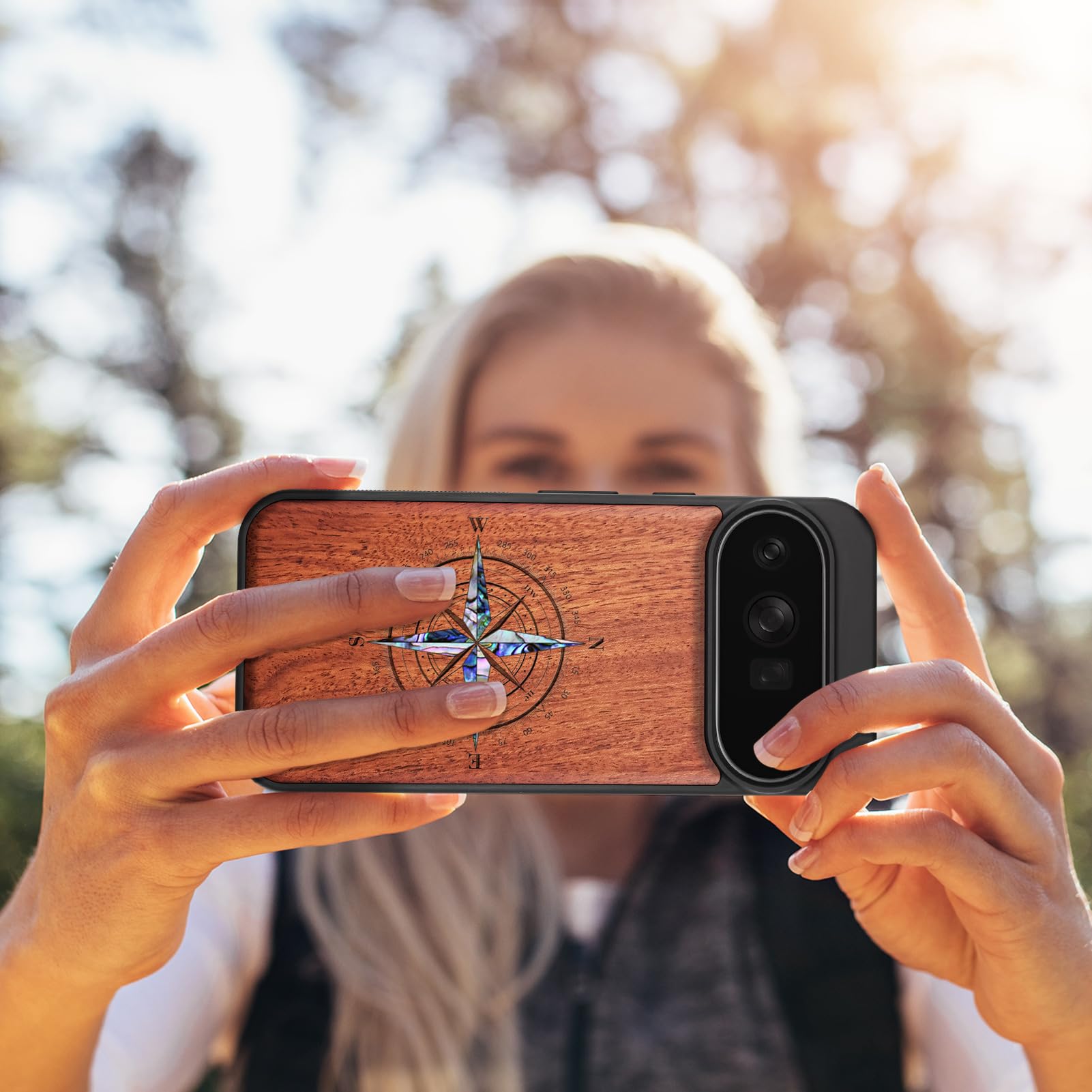 Carveit Drewniana osłona do Pixel 11 Pro, liście paproci, zioła