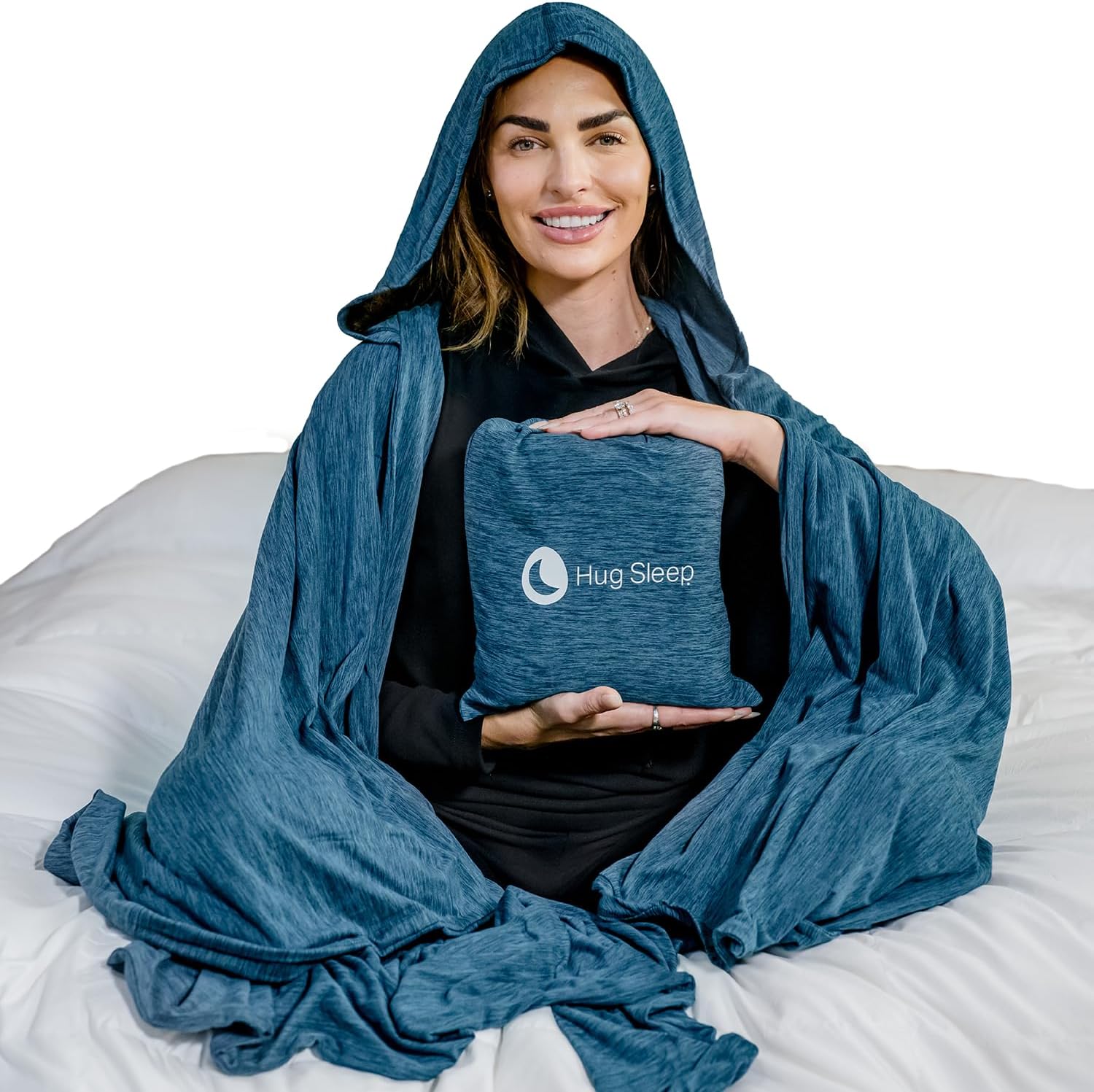 Hug Sleep Hug Wrap, Wearable Blanket with Comfy Hoodie, Weighted