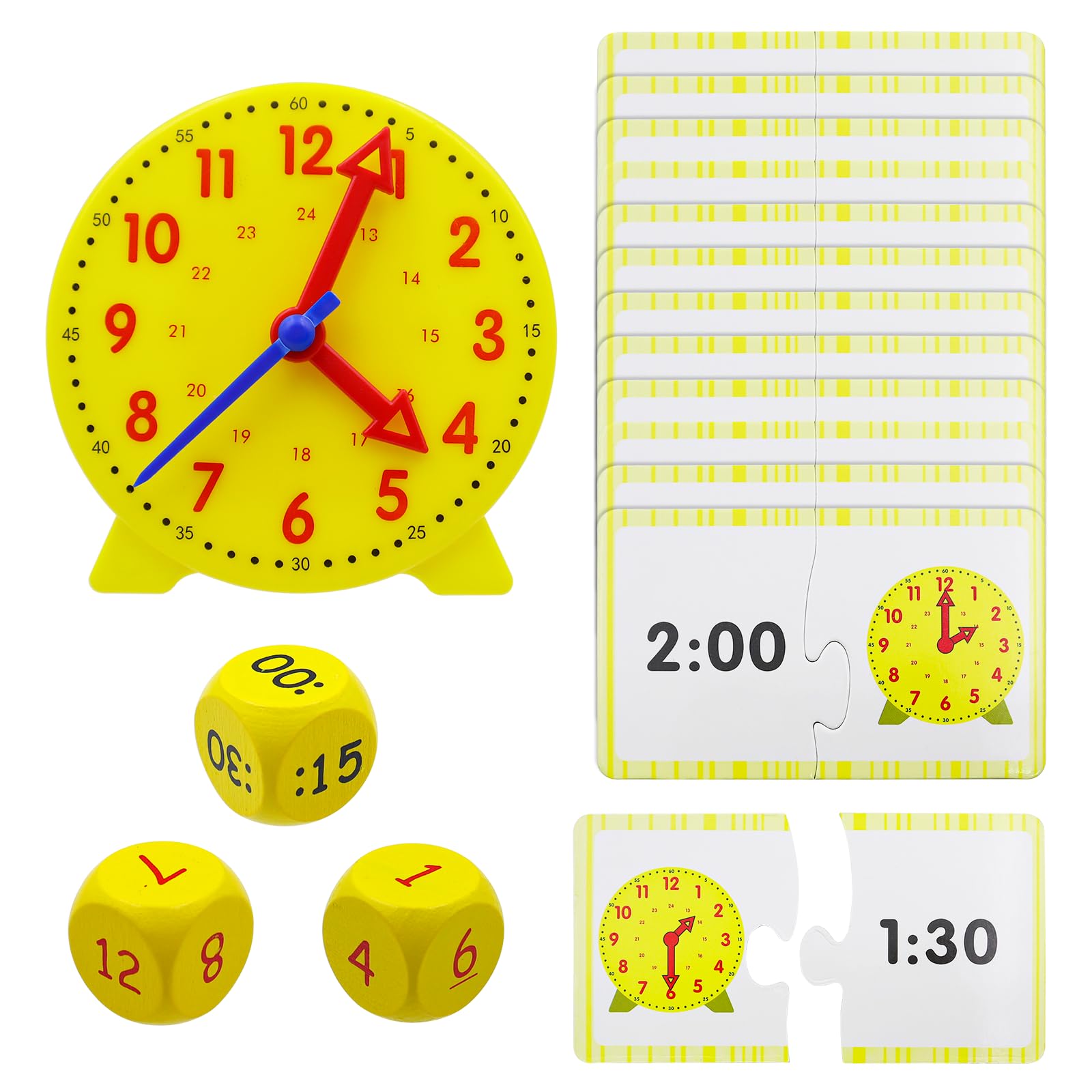 CONNECTION Orologio Giocattolo per Apprendimento Modello di Orologio Didattico Precoce Regali per Bambini Impara a Leggere L'orologio Orologi Educativo Regalo per 5 + Anni Ragazzo Ragazza Studenti