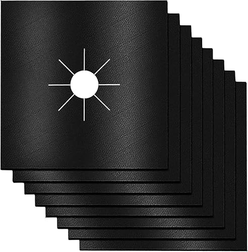 Fundas para quemadores de estufa, forros para quemadores de estufa de gas, 8 protectores de estufa de gas de 0.008in, 10.6 x 10.6 pulgadas,