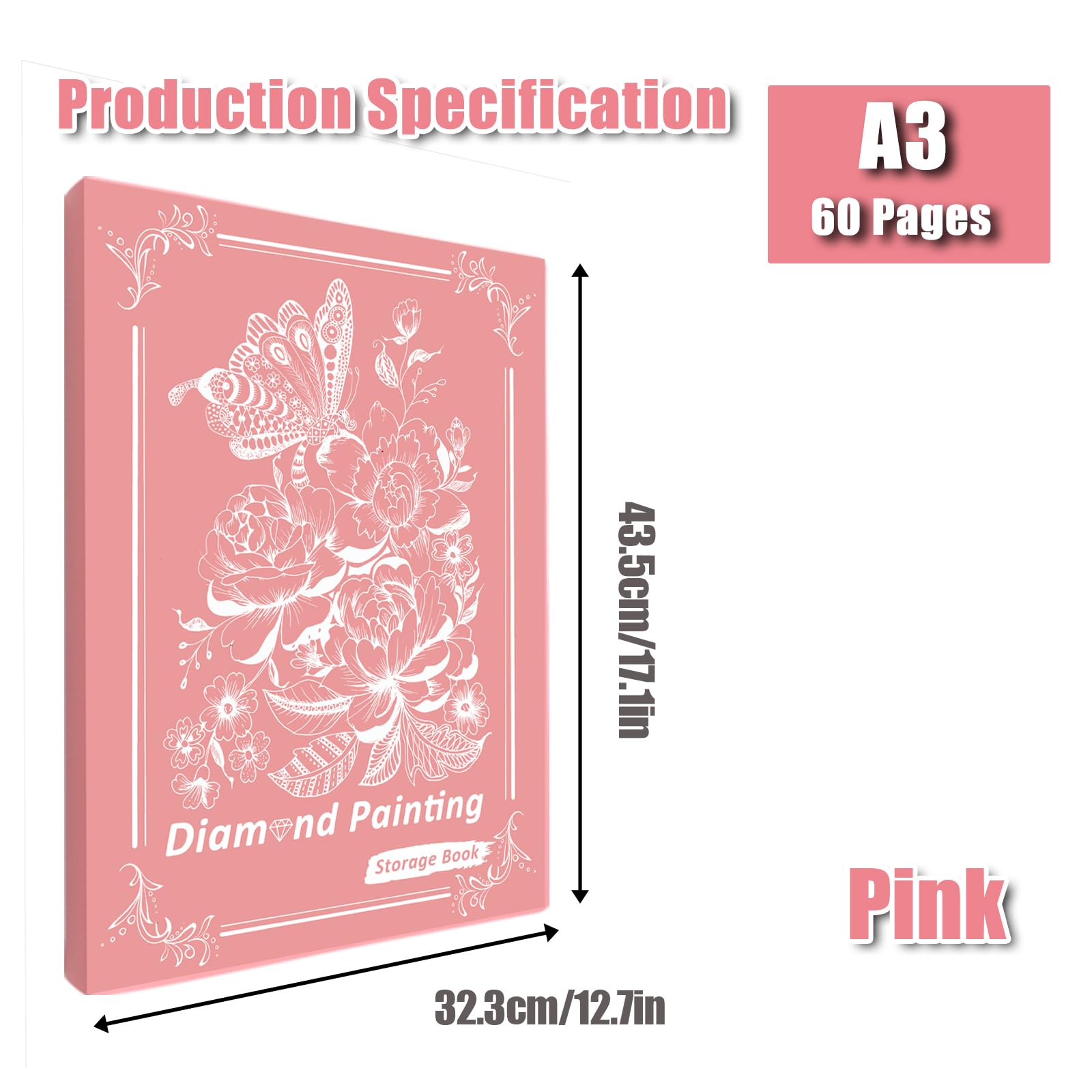 MUFEKUM Diamond Paintings Picture Album, A3 Diamond Paintings Folder With 60 Sheets - Image 2