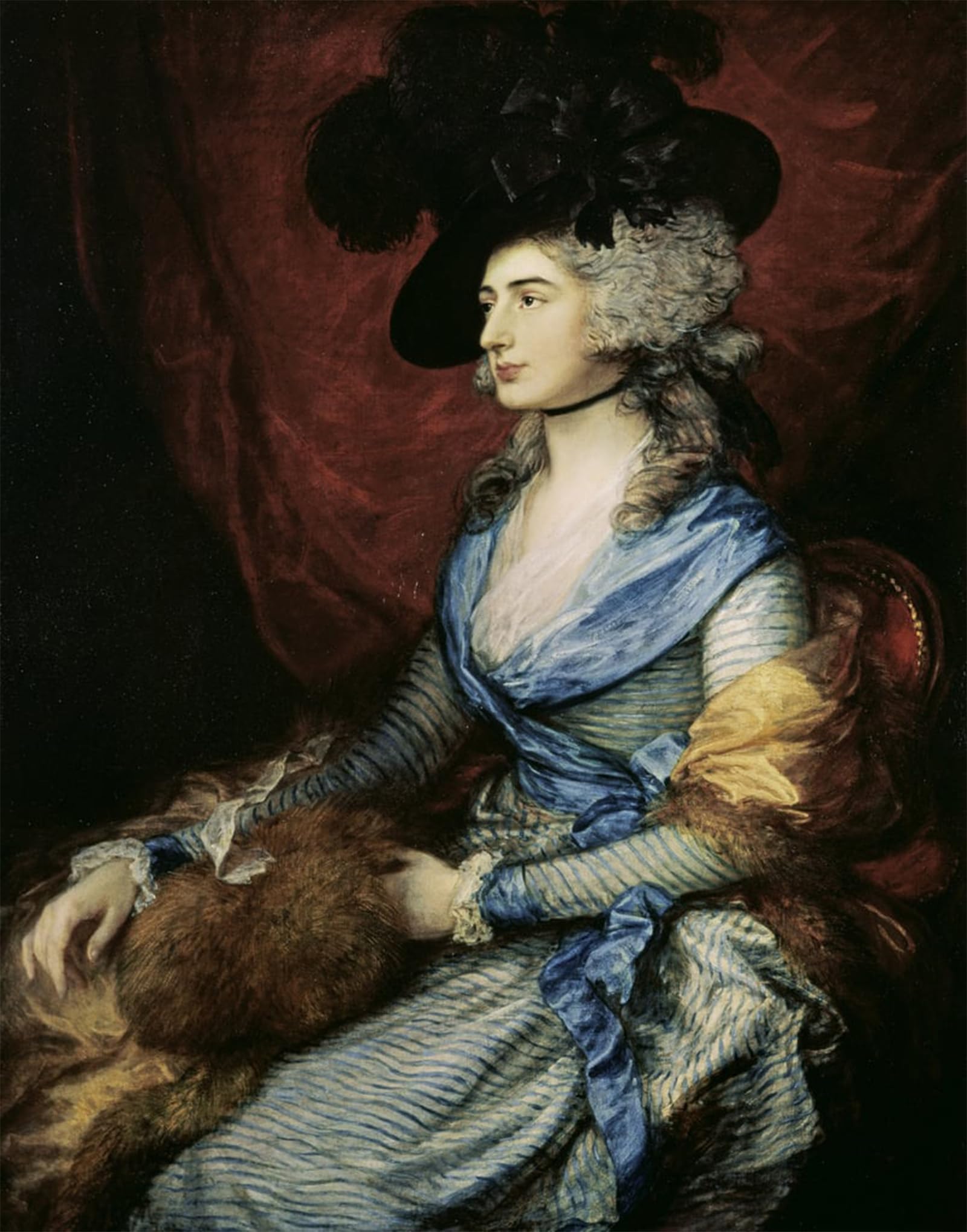 ARTXLXXBN Famous Print Painting Colorful Art Print Mrs Sarah Siddons the Actress by Gainsborough Canvas Art Decorations for Home Decor 60x90cm