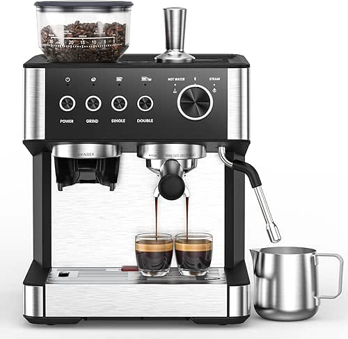 Espresso Machine with Grinder, 15 Bar Expresso Coffee Machines with