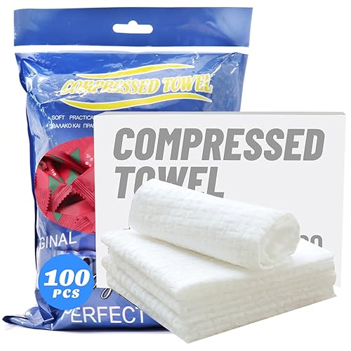 Miniatura 9 de 100 toallas comprimidas, toalla comprimida desechable, toalla comprimida para manos, toalla de campamento, tejido de monedas comprimido portátil