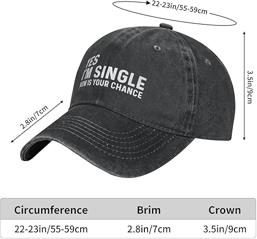 Miniatura 5 de Yes I'm Singles Now is Your Chance Hat Men Baseball Hat Adjustable Cap