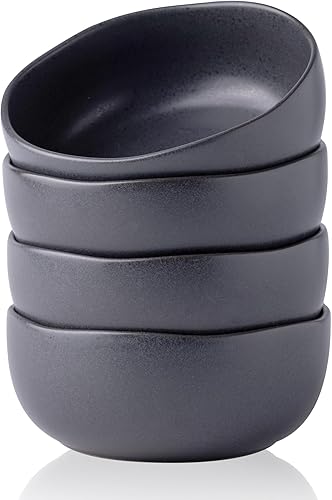 AmorArc Juego de 4 cuencos de cerámica de cerámica para sopa de cerámica, de 22 onzas, para comida, aperitivos, sopa, horno, microondas y