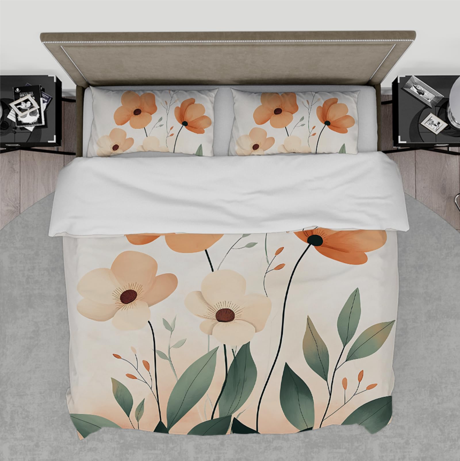 Chambre d'enfant vintage : parure de couette jolie fleur pour une ambiance douce