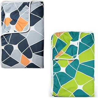 Divine Casa Polyester All-Weather 120 GSM Printed Lightweight Reversible Design Set of 2 Single Bed AC Dohar Blanket - Blu... Price In India