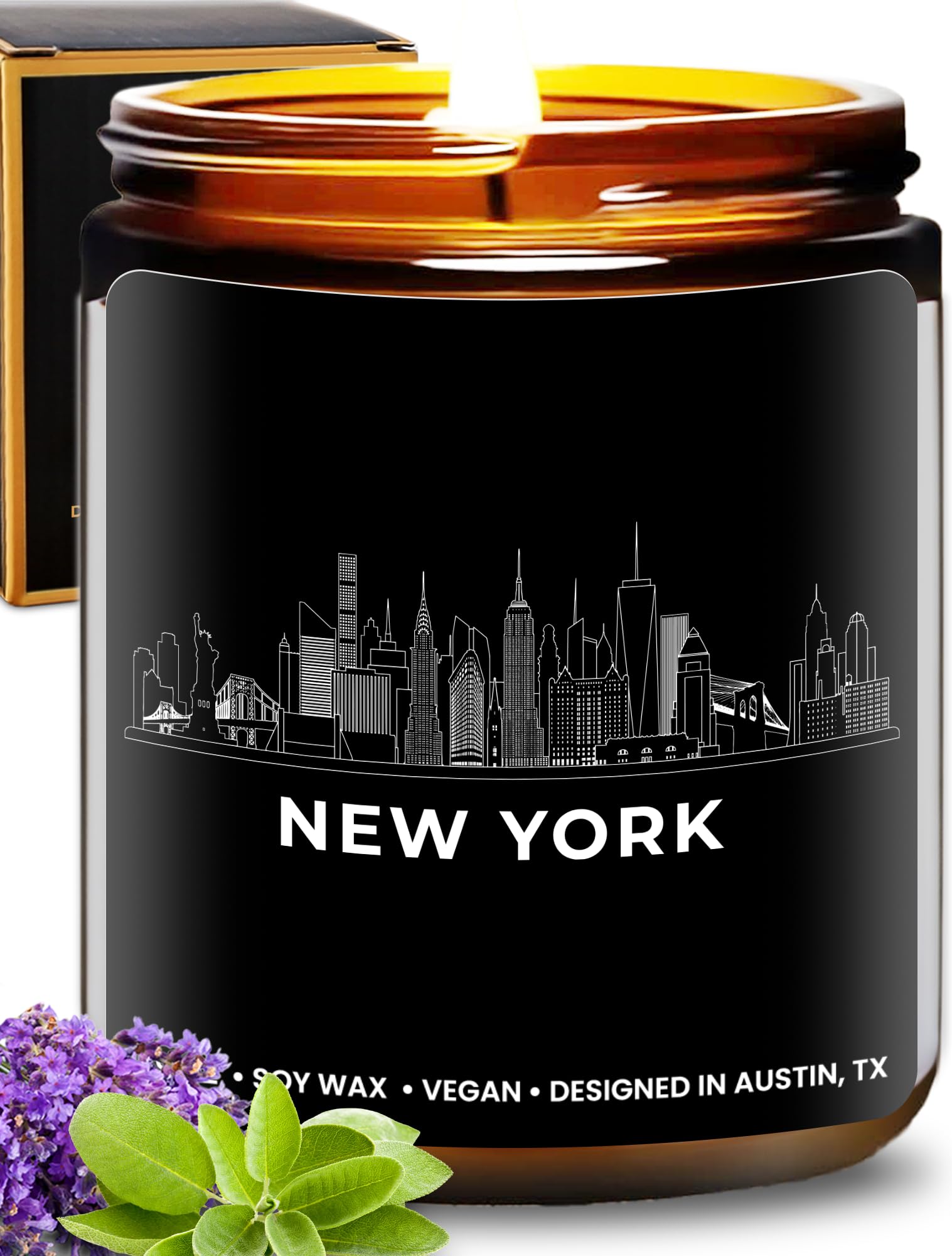New York City Candle, House Warming Gifts for New Yorkers, Unique NYC Souvenirs & Gifts Ideas for Men and Women, Ideal NY City Themed Presents for Friends, Birthday, Christmas, Moving Away, Gift-Ready