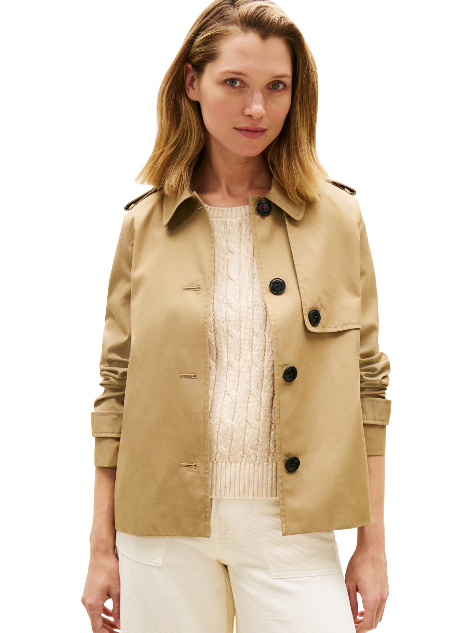 Tommy Hilfiger Women's Twill Trenchcoat, DRIFTWOOD TAUPE Medium