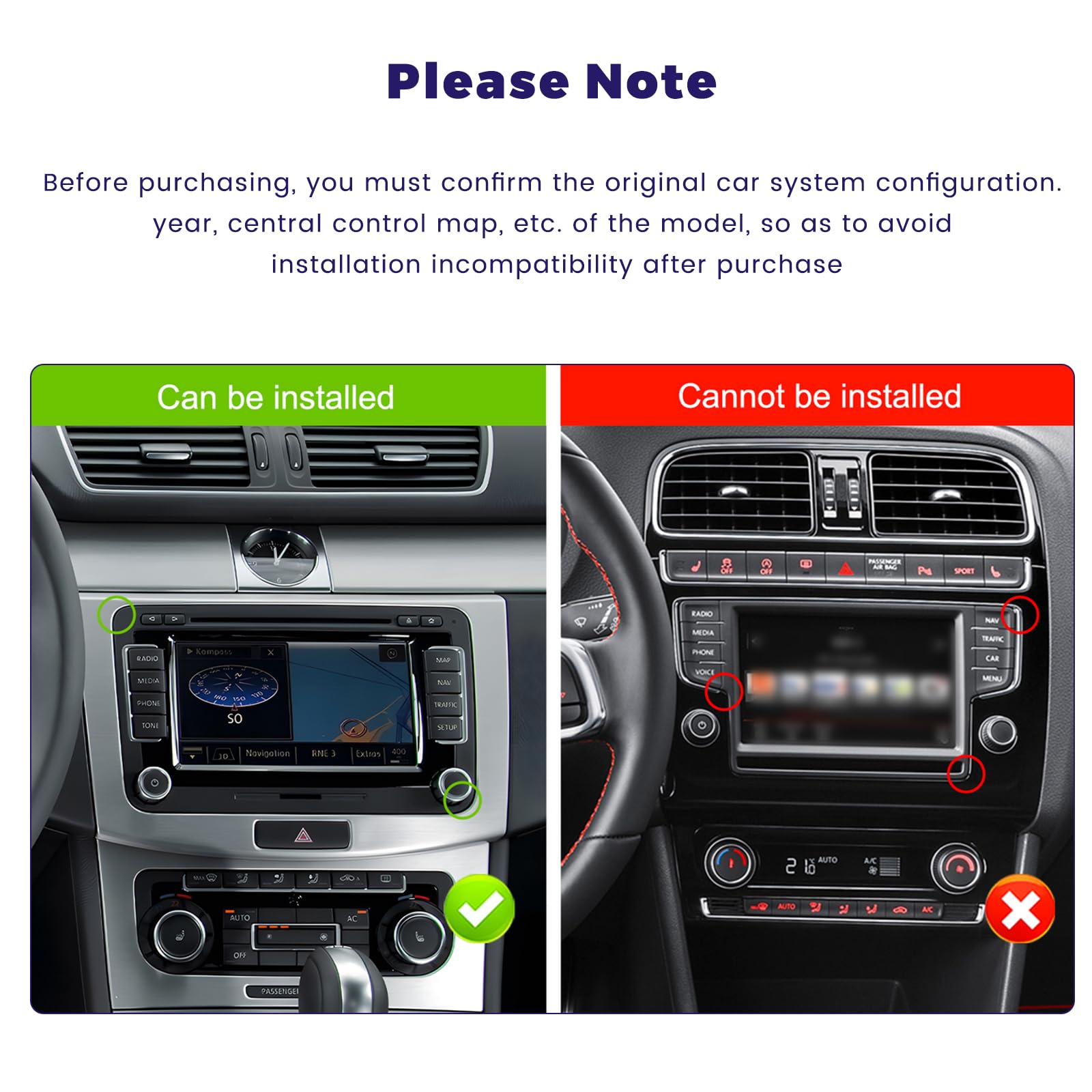 4+64G 9" Radio para VW Golf 5 Golf 6 Polo Skoda Passat Tiguan Touran | Wireless Autoradio 2 DIN GPS Navi Bluetooth WiFi FM/RDS Cámara Trasera EQ Control del Volante 4+64G
