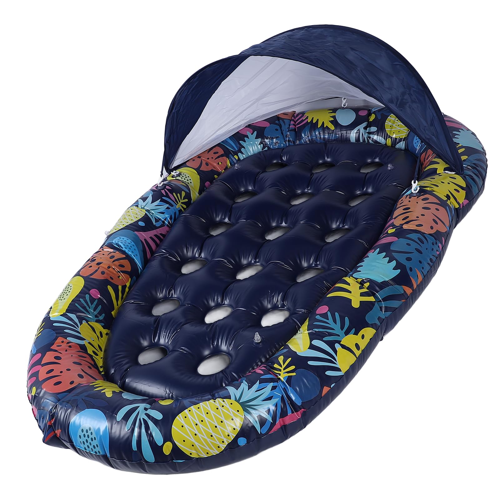 Yosoo Health Gear Pływaki Basenowe 3 w 1, Pływaki Basenowe dla Dorosłych z PCV ze zdejmowaną osłoną przeciwsłoneczną i Uchwytem na Kubek, 72,83 X 47,2 Cala Pływak Przy Basenie na imprezę Nad Jeziorem