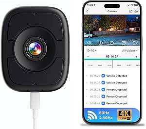 LongPlus 8MP 4K Indoor Window Camera, Safeview Window Security Camera with Night Vision Full Color, Magnetic Window Camera for Home Security,Human Car Detection,2.4/5GHz WiFi,24/7 Recording,2 Way Talk
