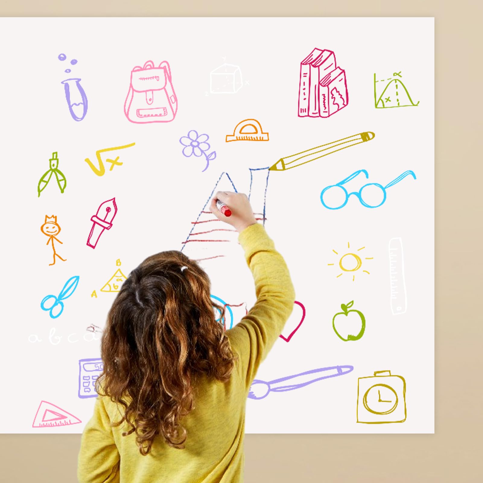Pizarra blanca – Lámina electrostática de pizarra borrable | Pizarra blanca extraíble para pared, mesa y | Lámina de papel de escritura para habitación infantil, escuela y empresa