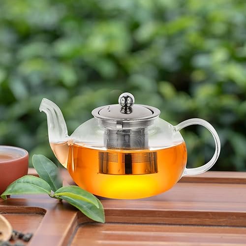 Miniatura 4 de Tetera infusor de té, tetera de vidrio, tetera de té, dispensador de té con infusor de té para casa de té, centro de mesa para té, café, bebida,