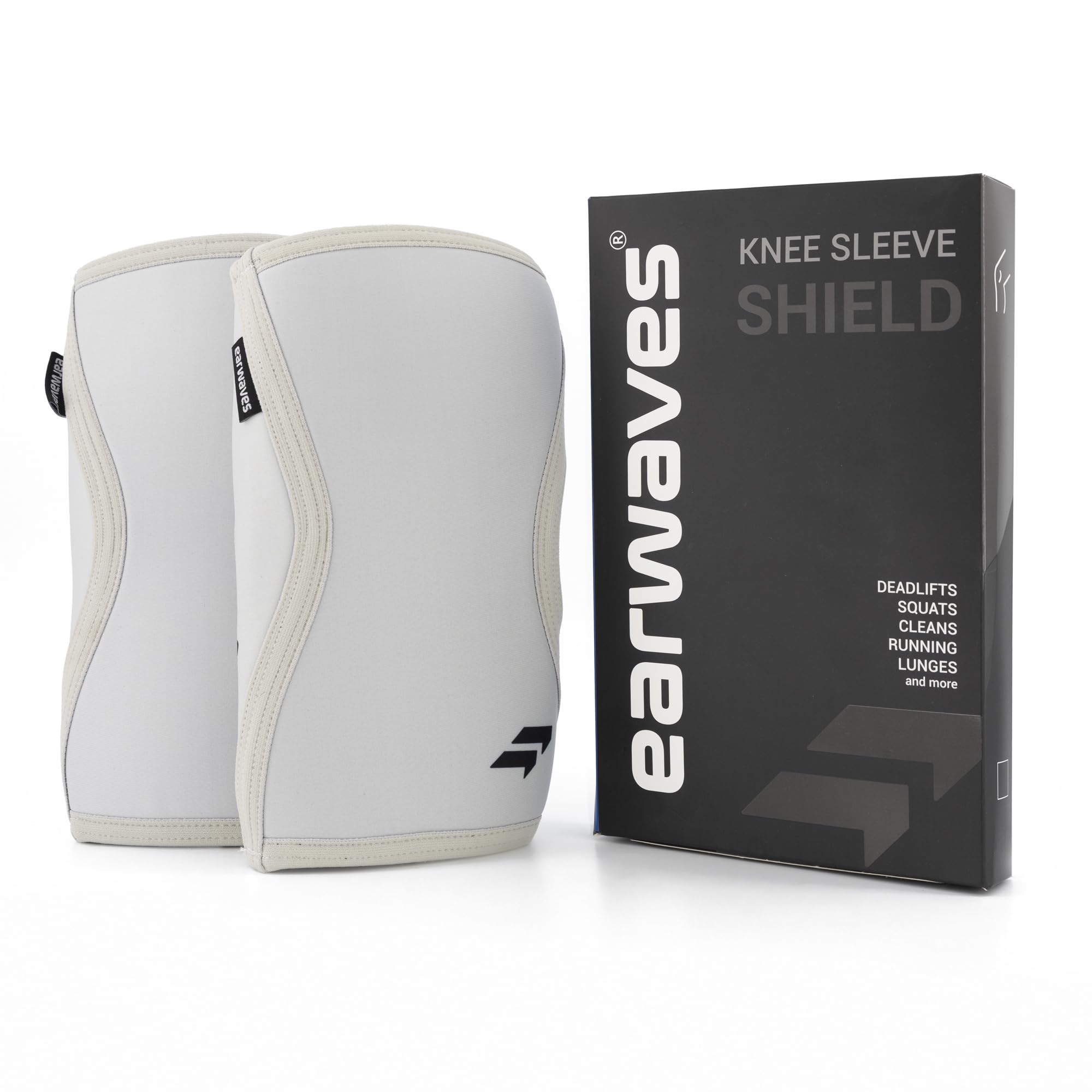 Earwaves ® SHIELD™ I Par rodilleras neopreno cross training I Tecnología 4 paneles I 5mm & 7mm I Diseño anatómico I Compresión Soporte Estabilidad I Halterofilia, lunges, sentadillas.