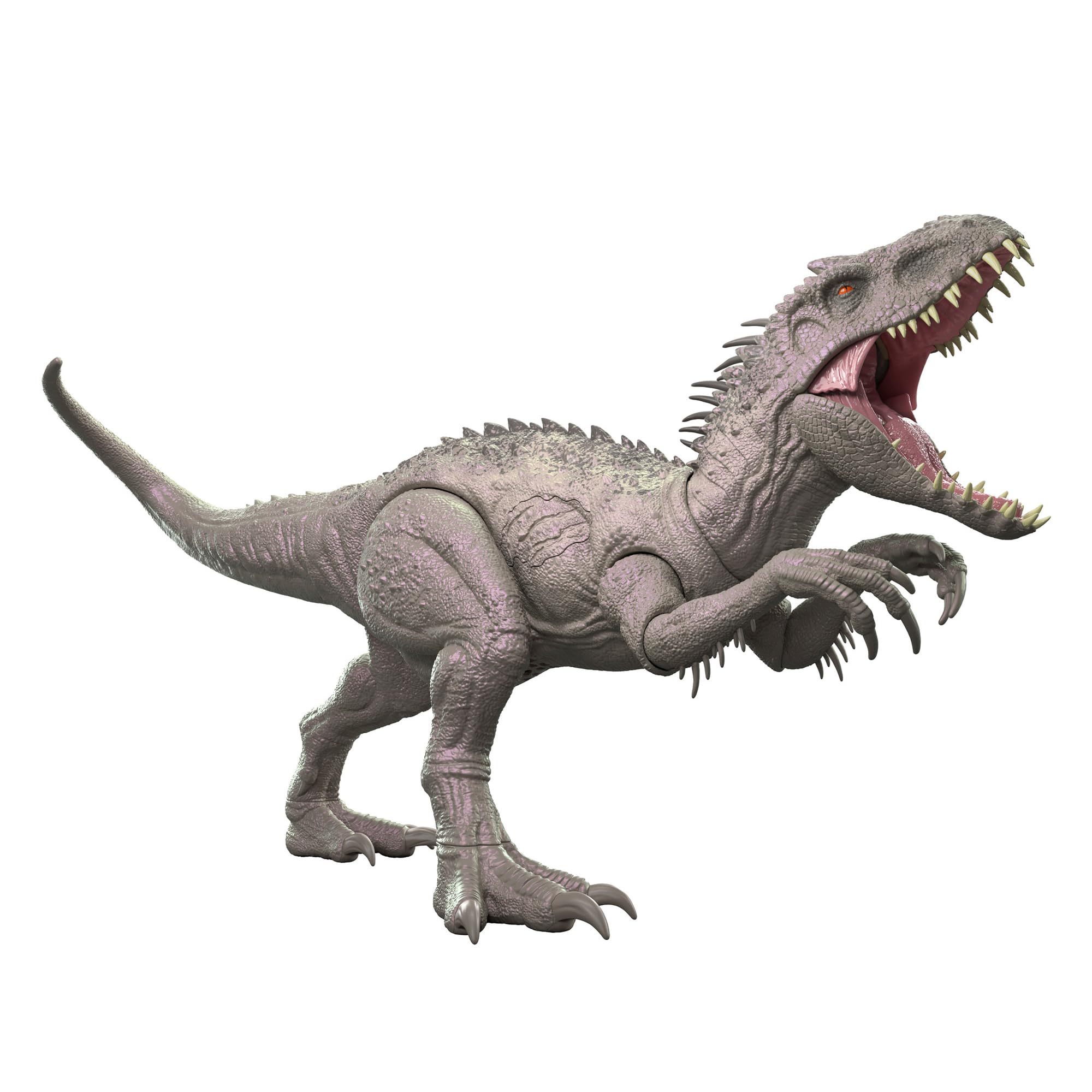 マテル ジュラシックワールド(JURASSIC WORLD) ダメージ！ひかる ほえる インドミナス・レックス 子供向けフィギュア 恐竜 おもちゃ 全長:約45cm 4歳から グレー JLD20