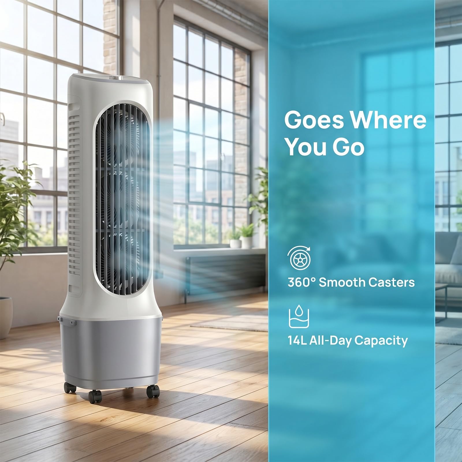 Condizionatore Portatile senza unità esterna | Condizionatore dual split, Portable Air Conditioning, Ventilatore, Raffreddamento, 12H Timer, for Camper Casa Ufficio