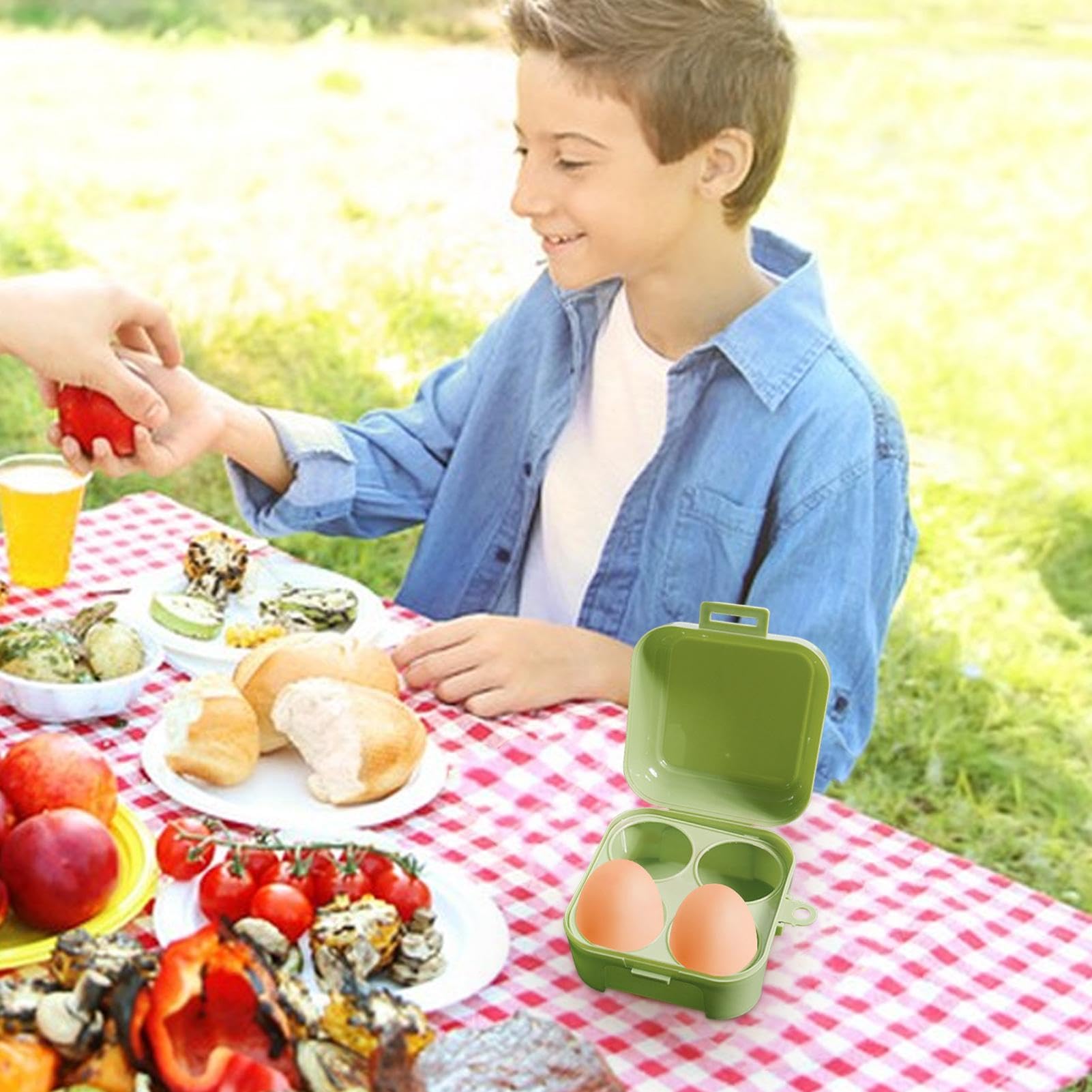 1 Set Eierhouder, Draagbare Ei Opbergdoos Eierdoos voor Outdoor Camping Picknick Wandelen School (Kleur: Blauw