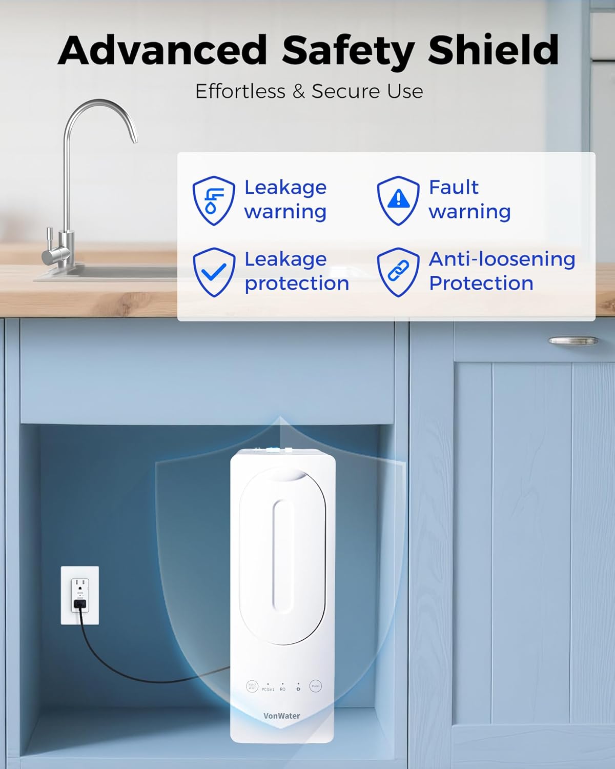 800GPD Under Sink Tankless Reverse Osmosis System,7-Stage RO Water Filtration System, NSF/ANSI 372 Certified RO Drinking Water Filter, FCC Listed, Reduce TDS,PFAS,Odor, 2:1 Pure to Drain - Image 9