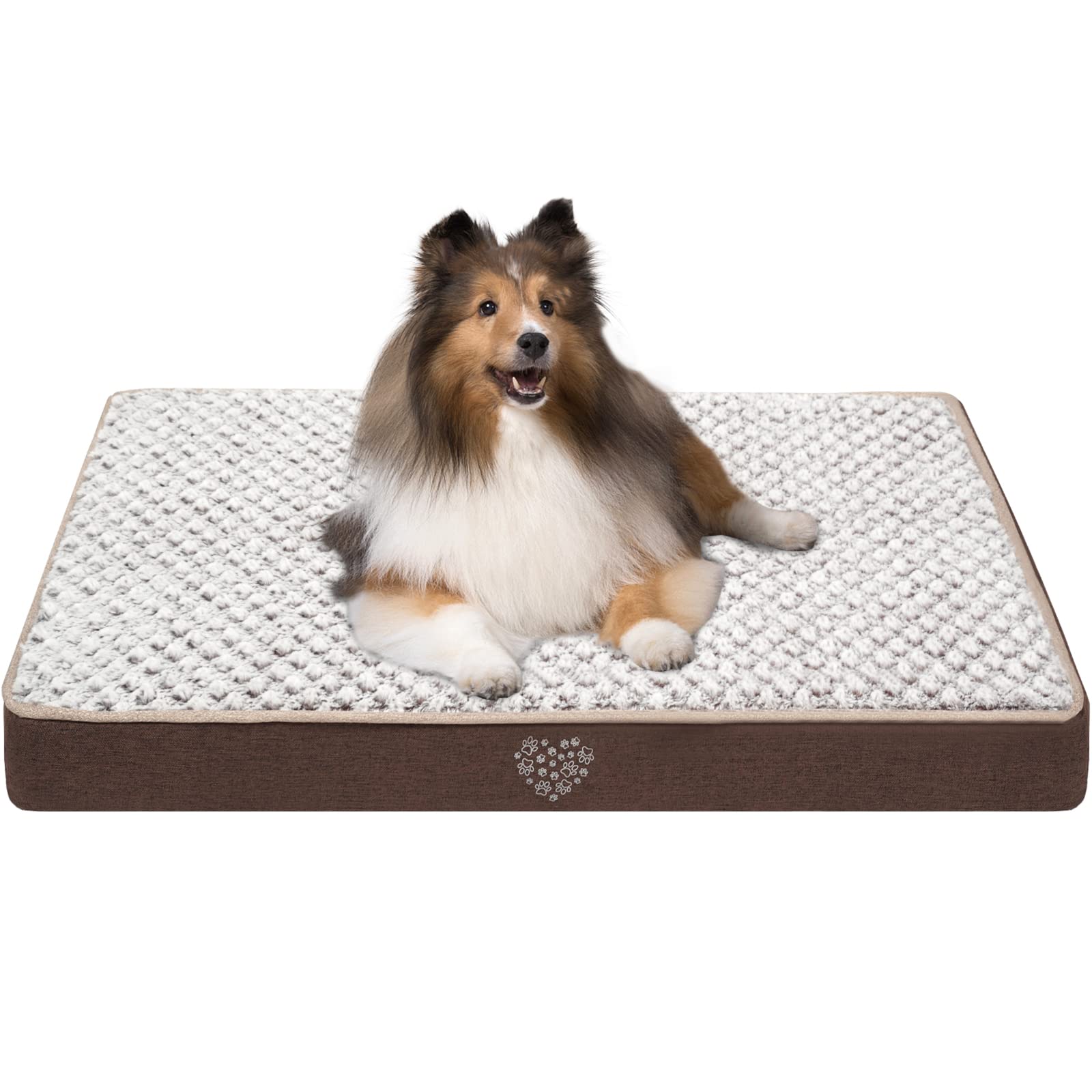 VANKEAN Waterproof Reversible Dog Mat with Removable Washable Cover for Dog Crate, Crate Padding for Small to Large Dogs, Navy/Grey โ image 1