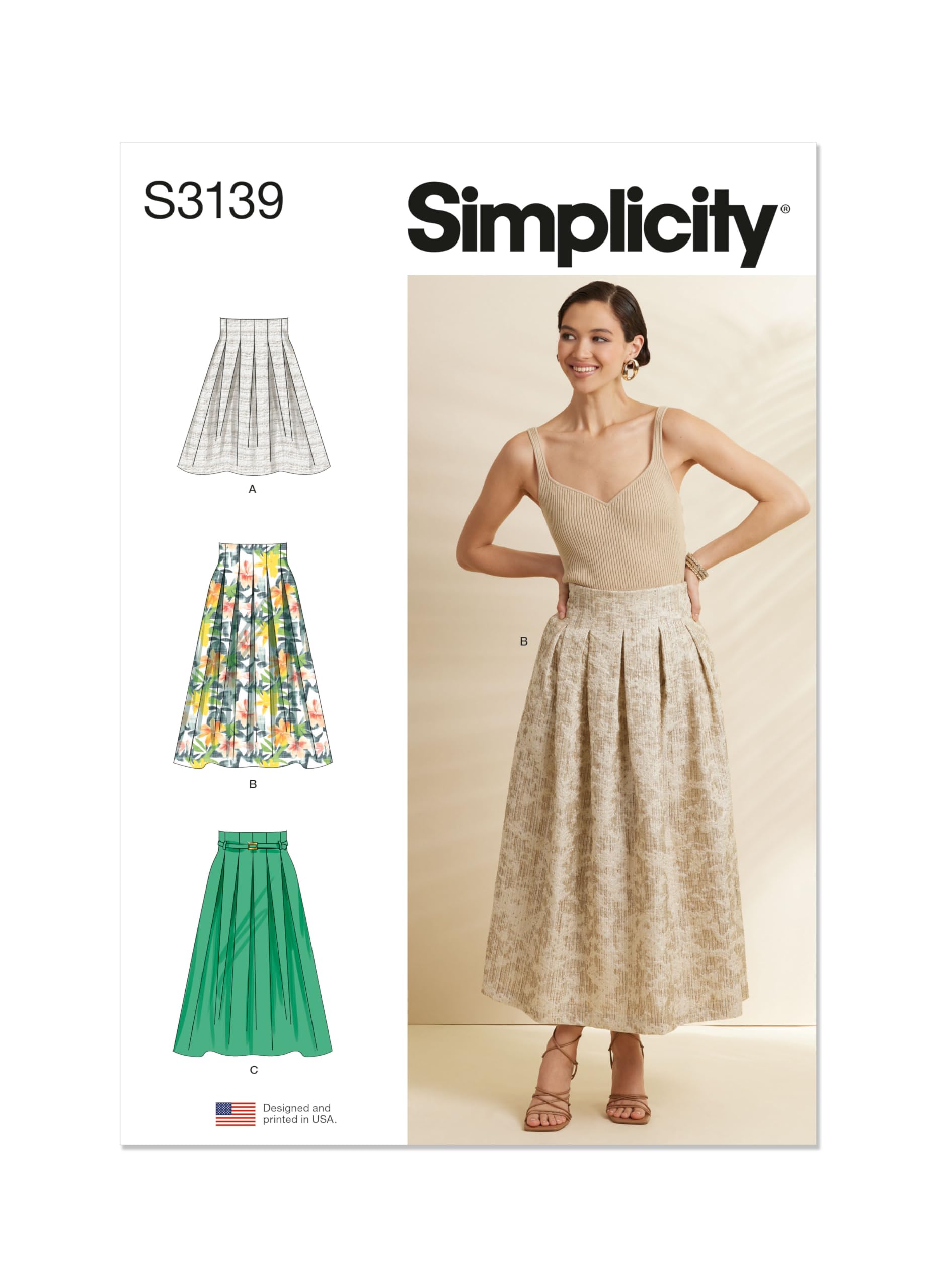 Patron jupe plissée Simplicity SS3139U5 pour ajuster les tailles 44-52