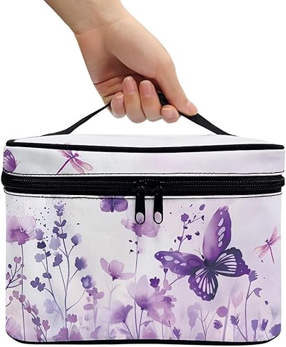 Vista 263 de doginthehole Bolsa de maquillaje, bolsa de cosméticos de viaje, bolsa de aseo portátil grande, organizador de accesorios para mujeres y niñas