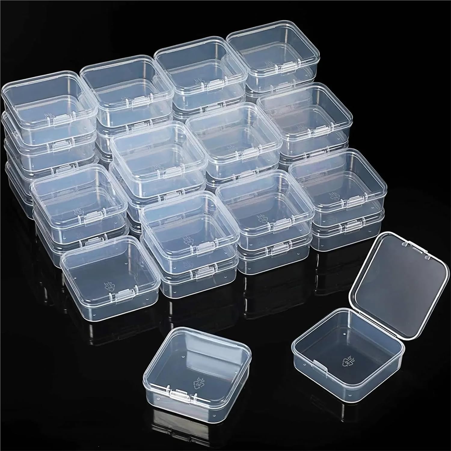 Small Plastic Box 54Pcs Mini Clear Plastic Storage Containers Box with Hinged Lids Empty Boxes for Beads Small Items Crafts Jewelry Case