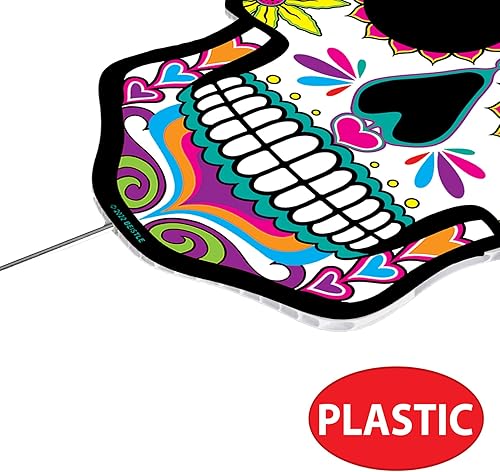 Miniatura 4 de Beistle 6 carteles de plástico corrugado para el Día de los Muertos, decoración de calavera de azúcar para Día de los Muertos, suministros de