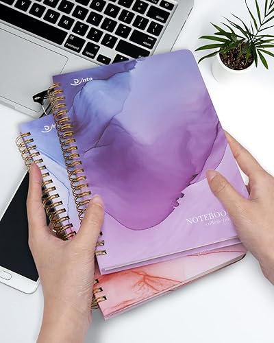 Miniatura 7 de Cuadernos en espiral de 5 materias de tapa dura A5 (8.5 x 5.7 pulgadas), 5 diarios para trabajo, estudio, toma de notas, regalos de 160 páginas80