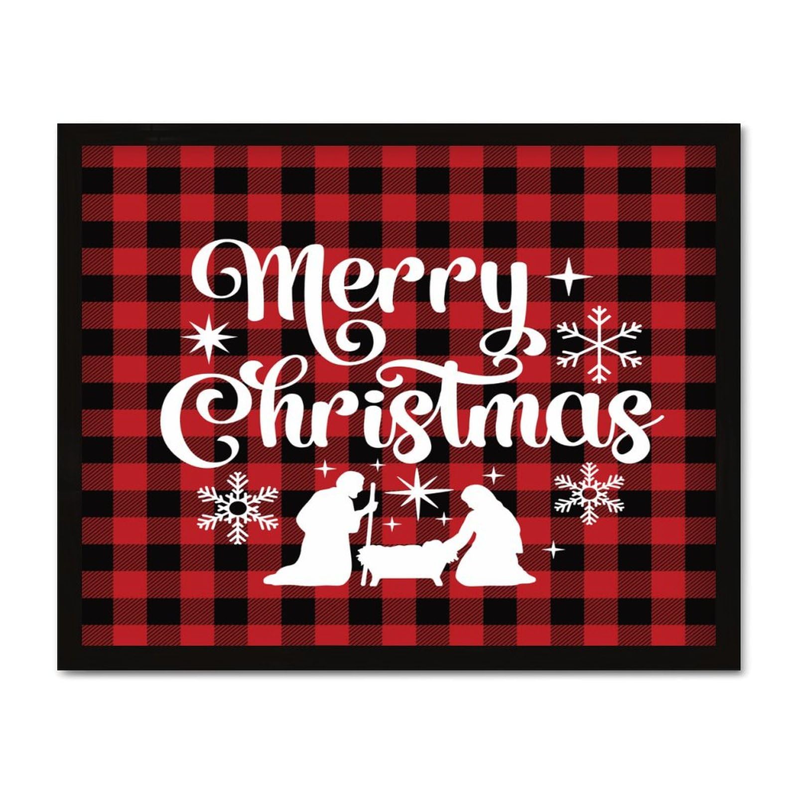 Décoration murale Merry Christmas, panneau bois rustique 40x50