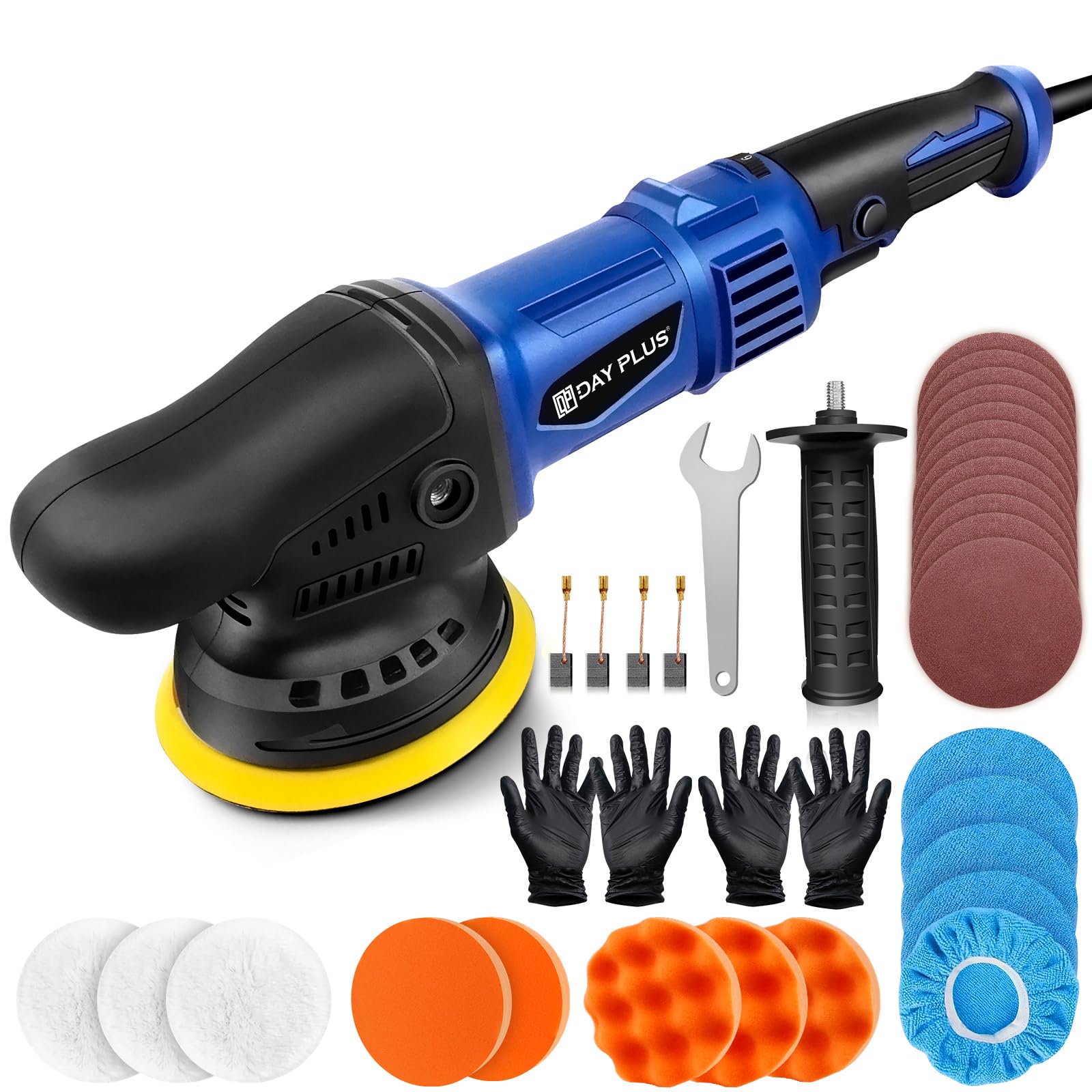 Pulidora excéntrica para coche, mini máquina de cera eléctrica, 6 velocidades variables, juego de pulidora eléctrica para pulir y encerar el suelo del coche