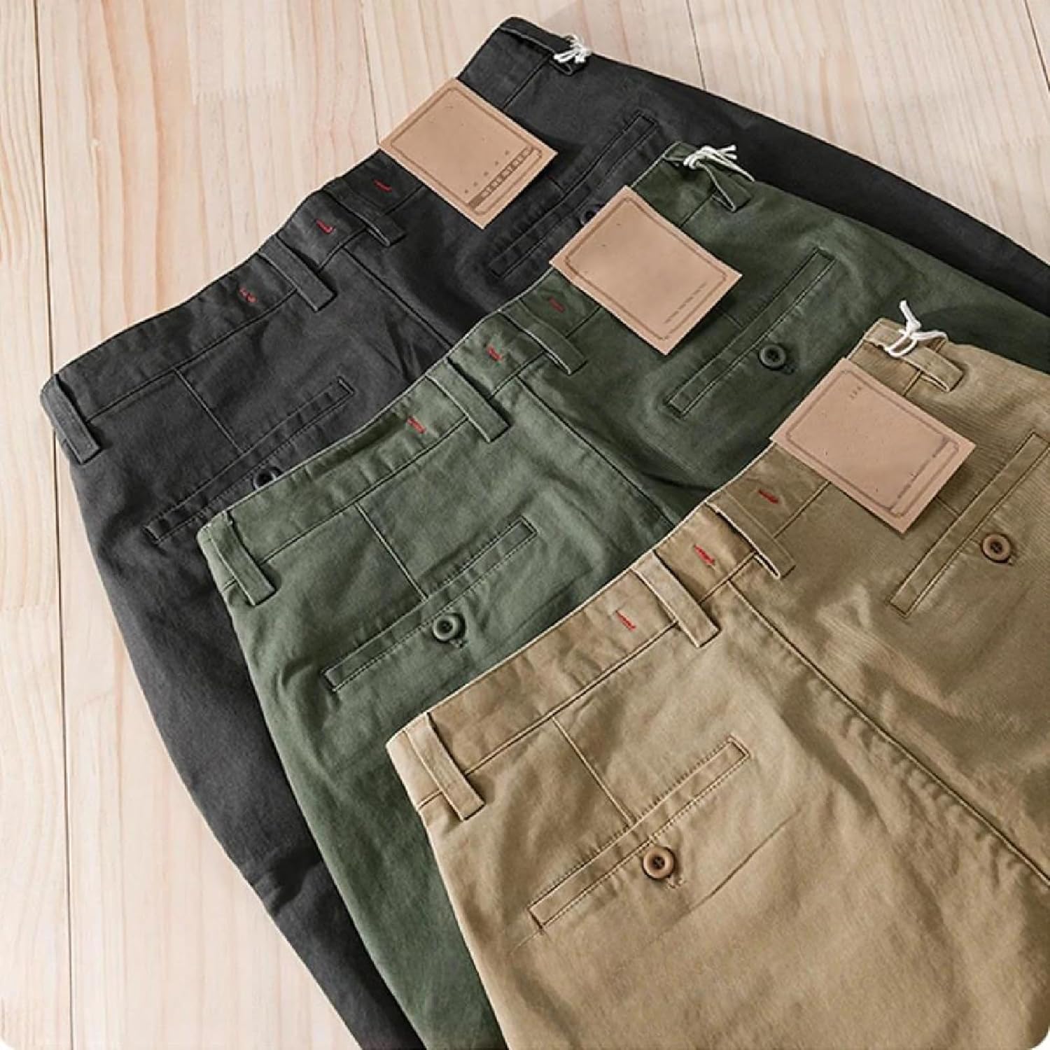 Men's Summer Solid Color Cotton Cargo Shorts Casual Soft Comfortable Loose Fit Shorts for Daily Wear
